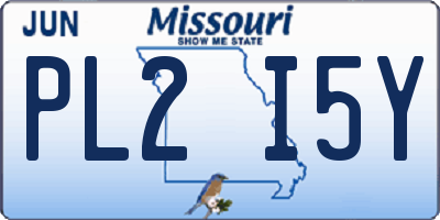 MO license plate PL2I5Y