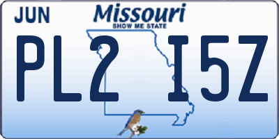 MO license plate PL2I5Z