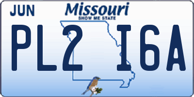 MO license plate PL2I6A
