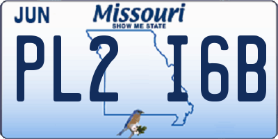 MO license plate PL2I6B