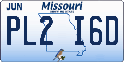 MO license plate PL2I6D