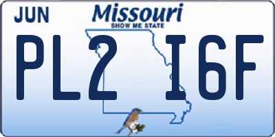 MO license plate PL2I6F