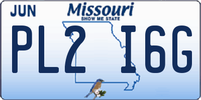 MO license plate PL2I6G