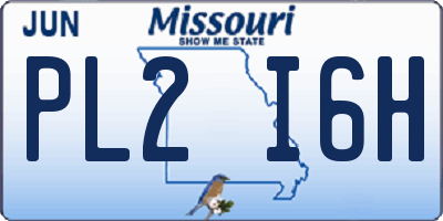 MO license plate PL2I6H