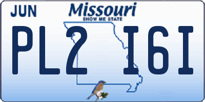 MO license plate PL2I6I