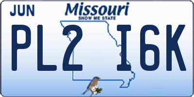 MO license plate PL2I6K