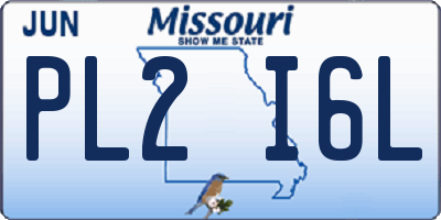 MO license plate PL2I6L