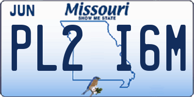 MO license plate PL2I6M