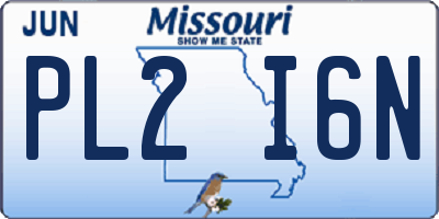 MO license plate PL2I6N