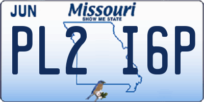 MO license plate PL2I6P