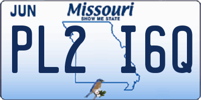 MO license plate PL2I6Q