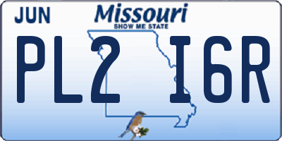 MO license plate PL2I6R