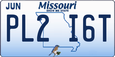 MO license plate PL2I6T