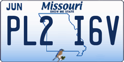 MO license plate PL2I6V