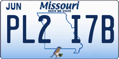 MO license plate PL2I7B