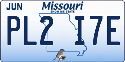 MO license plate PL2I7E