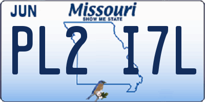 MO license plate PL2I7L