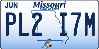 MO license plate PL2I7M