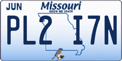 MO license plate PL2I7N