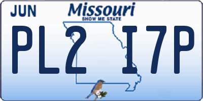 MO license plate PL2I7P