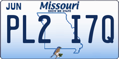 MO license plate PL2I7Q