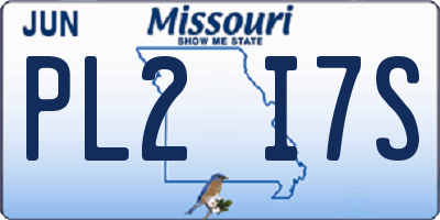 MO license plate PL2I7S