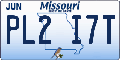 MO license plate PL2I7T