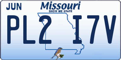 MO license plate PL2I7V