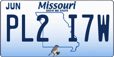 MO license plate PL2I7W