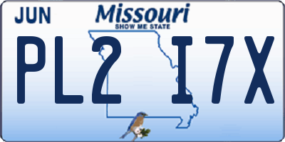 MO license plate PL2I7X