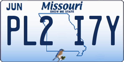 MO license plate PL2I7Y