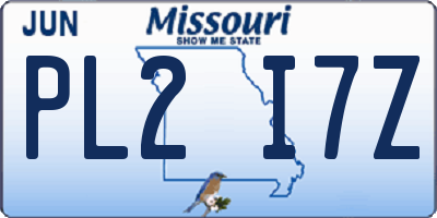 MO license plate PL2I7Z