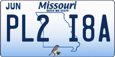 MO license plate PL2I8A