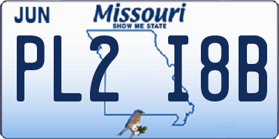 MO license plate PL2I8B