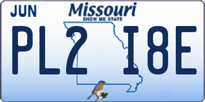 MO license plate PL2I8E