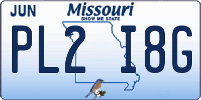 MO license plate PL2I8G