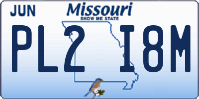 MO license plate PL2I8M