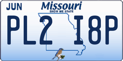MO license plate PL2I8P