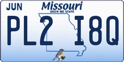 MO license plate PL2I8Q
