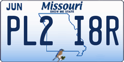 MO license plate PL2I8R