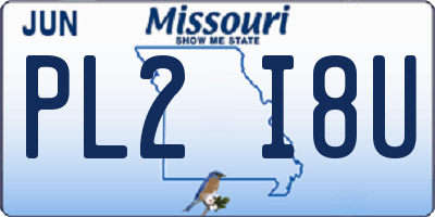 MO license plate PL2I8U