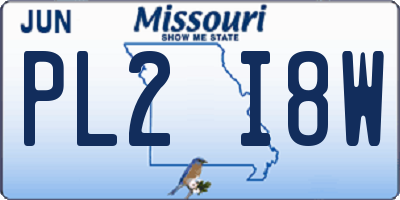 MO license plate PL2I8W