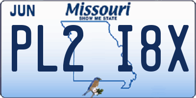 MO license plate PL2I8X