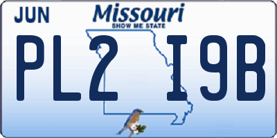 MO license plate PL2I9B
