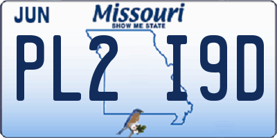 MO license plate PL2I9D