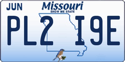 MO license plate PL2I9E