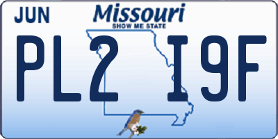 MO license plate PL2I9F