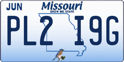 MO license plate PL2I9G