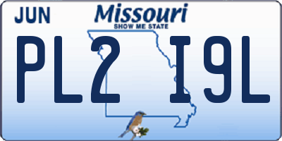 MO license plate PL2I9L
