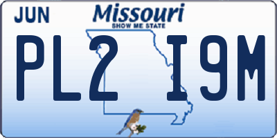 MO license plate PL2I9M